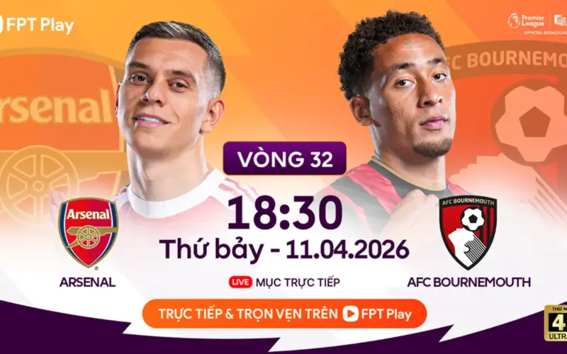 رابط البث المباشر لمواجهة أرسنال ضد بورنموث، الساعة 6:30 مساءً يوم 11 أبريل، الجولة 32 من الدوري الإنجليزي الممتاز.